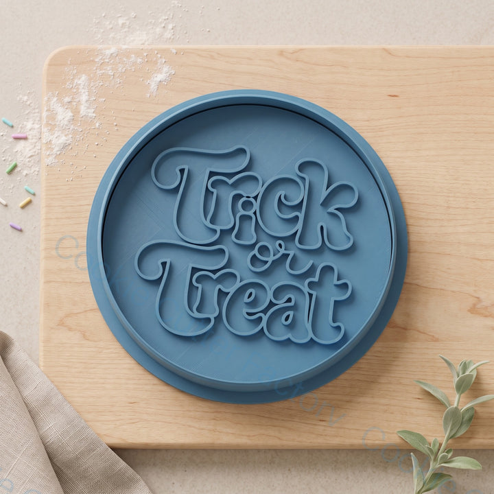 Trick or Treat Cookie Cutter and Embosser Stamp - Halloween Party