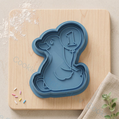 Duck with Number 1 Balloon Cookie Cutter and Embosser Stamp - First Birthday | CCF_APPROVED_MEDIA_V1:1:98fb765fcf3fd5965231db15ca7ee886777221f3a9f9d9e94e06f3af500e3174