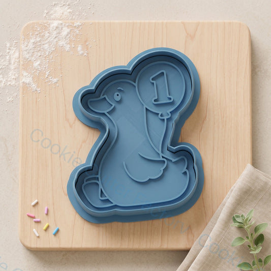 Duck with Number 1 Balloon Cookie Cutter and Embosser Stamp - First Birthday | CCF_APPROVED_MEDIA_V1:1:98fb765fcf3fd5965231db15ca7ee886777221f3a9f9d9e94e06f3af500e3174