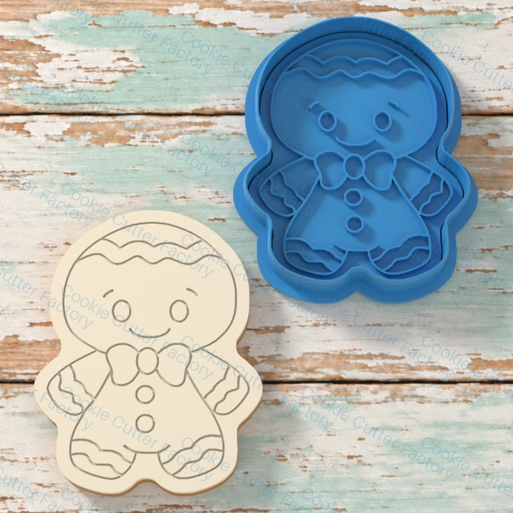 Gingerbread Man Cookie Cutter & Embosser – Classic Christmas Design