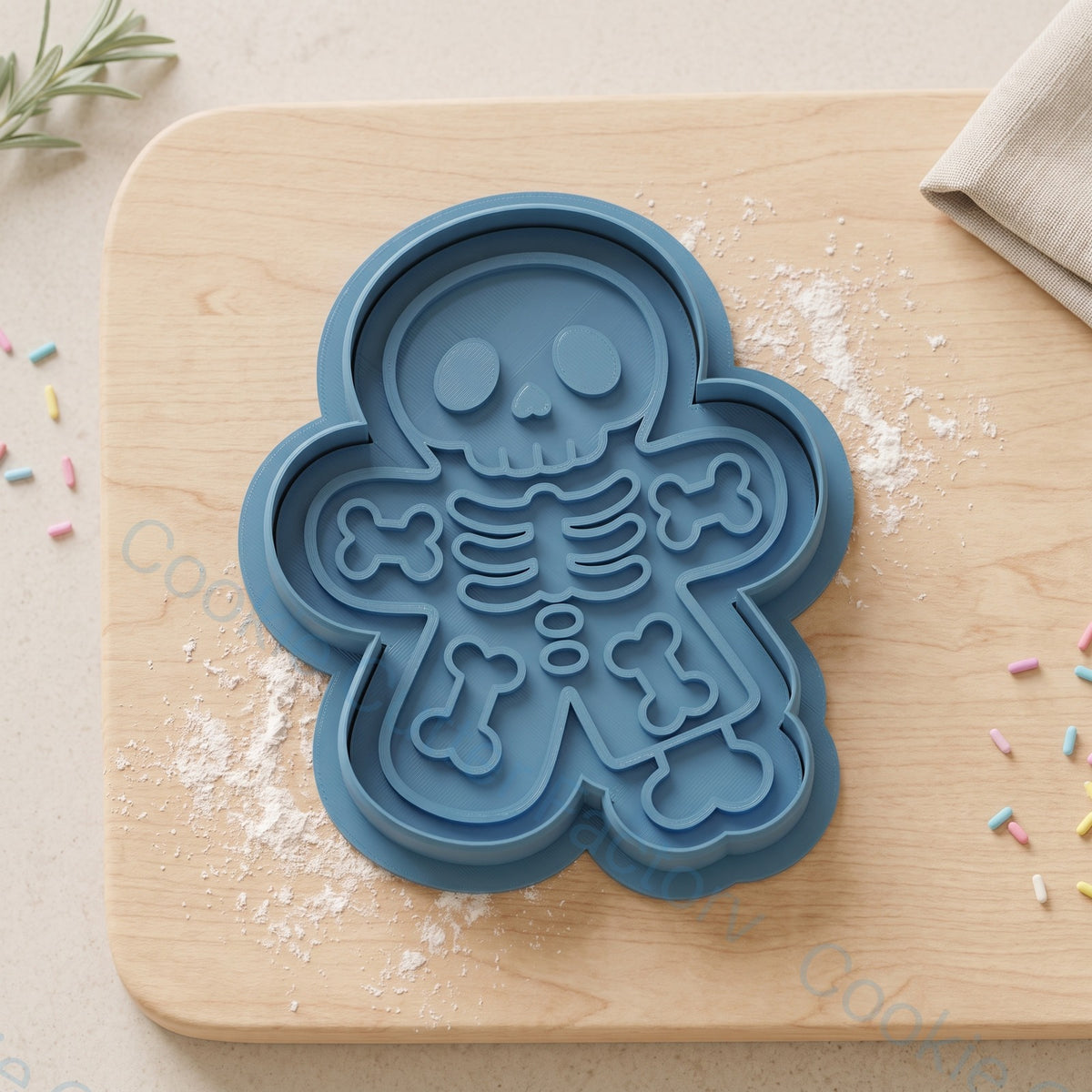Skeleton Gingerbread Man Cookie Cutter and Embosser Stamp - Halloween Party | CCF_APPROVED_MEDIA_V1:1:81d4b0f2c70052e95bee1d53892d2483281e0ae00a9ad81a393932f2c0a8d4c9