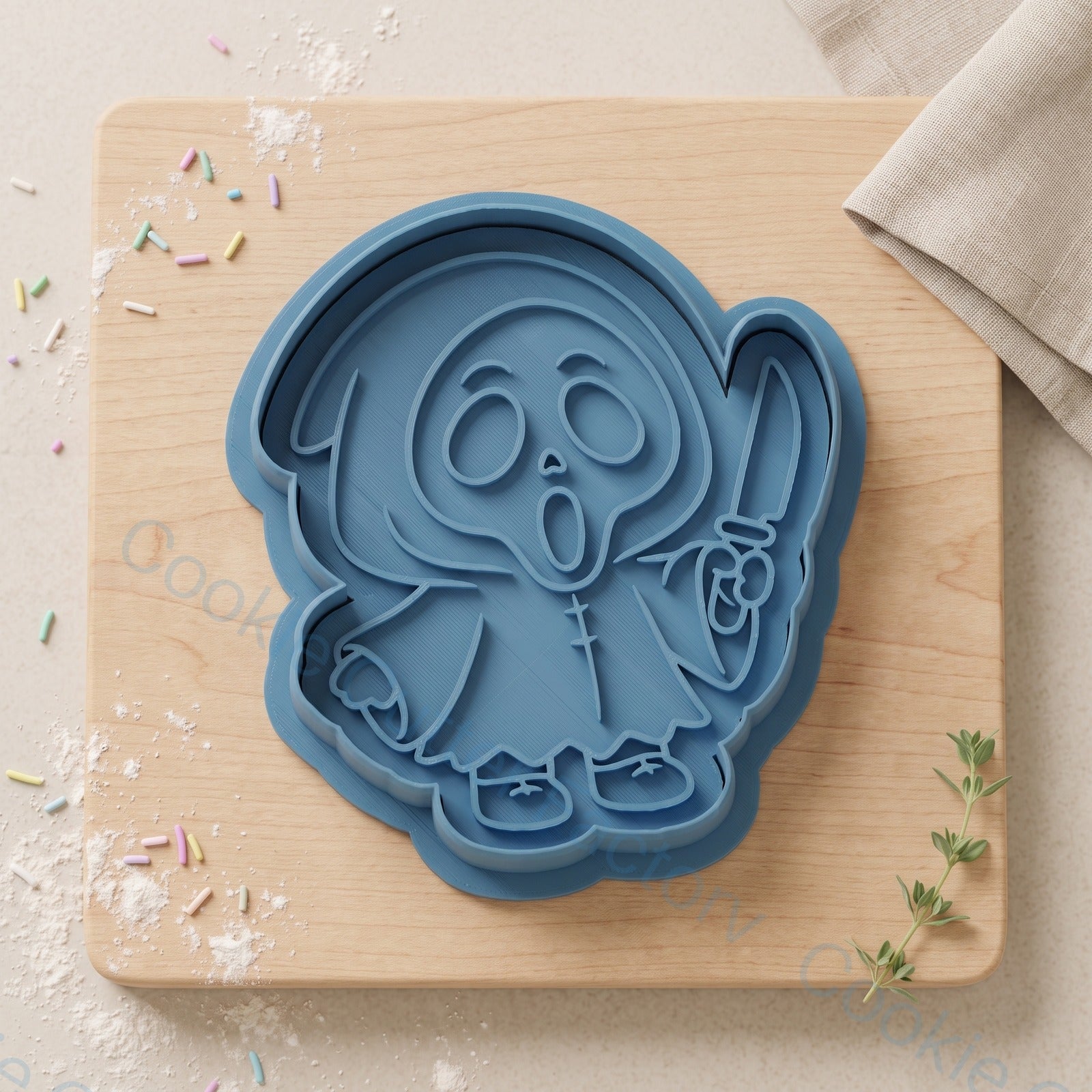 Ghost Killer Cookie Cutter and Embosser Stamp - Halloween Party Cookies | CCF_APPROVED_MEDIA_V1:1:09e9f30ff7ce4f9aa3472d5d5d42285660e6200ab68cc3166562366d2cc88ed9