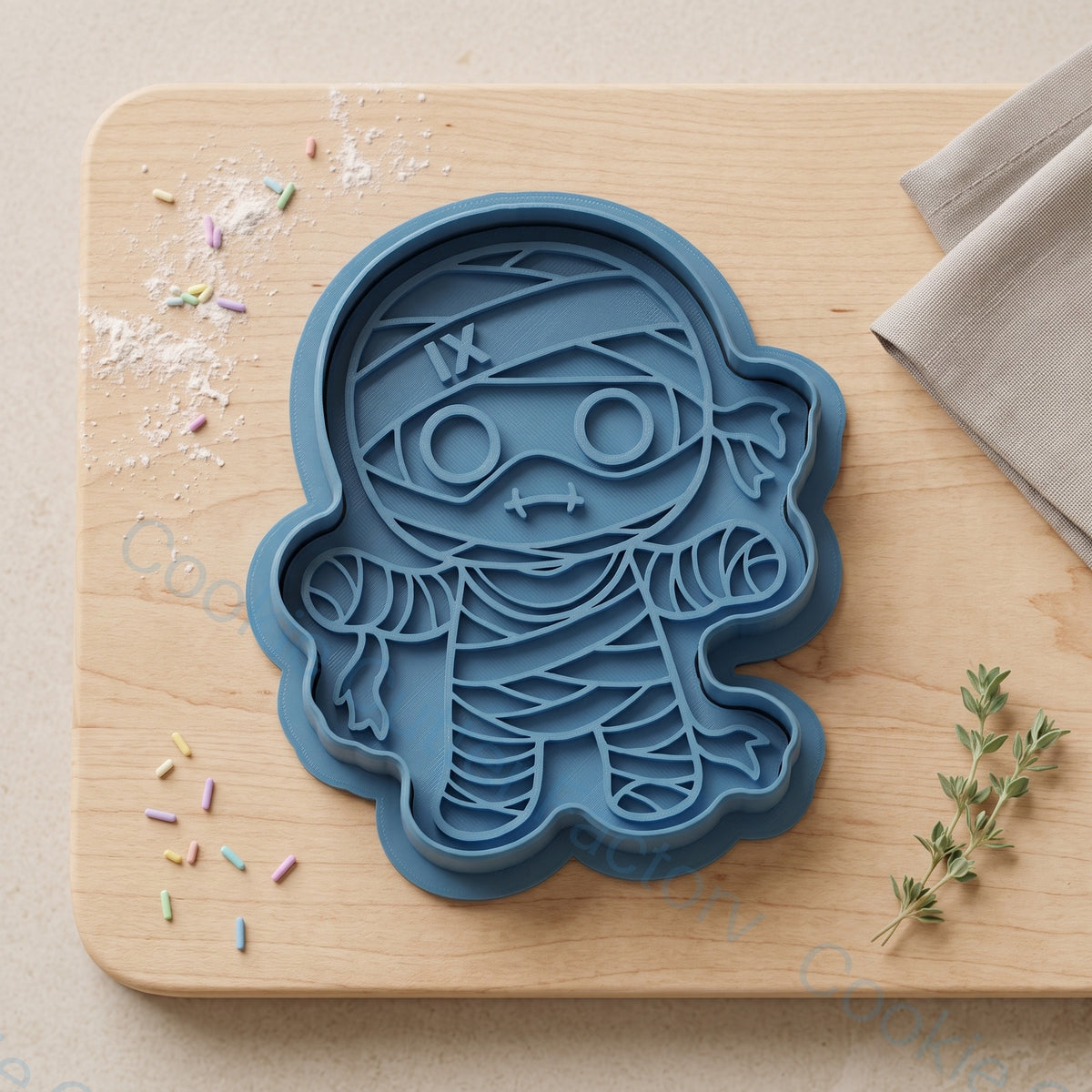Chibi Mummy Cookie Cutter and Embosser Stamp - Halloween Party Cookies | CCF_APPROVED_MEDIA_V1:1:c1b22d13abde25e0f5e02fb8619aa5da099c501c75df978962a44cf7b3f305d8