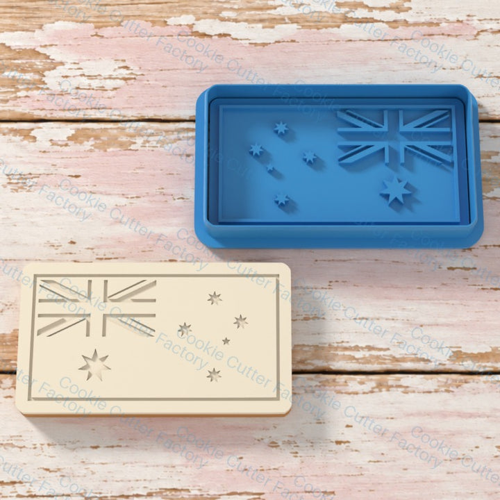 Australian Flag Cookie Cutter & Embosser Set