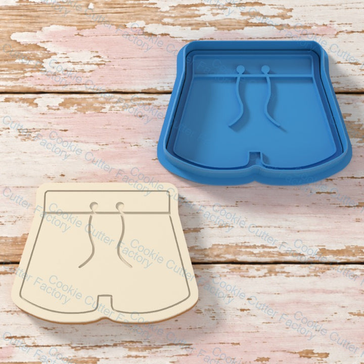 Board Shorts Cookie Cutter and Embosser Stamp Set Beach Pool Summer