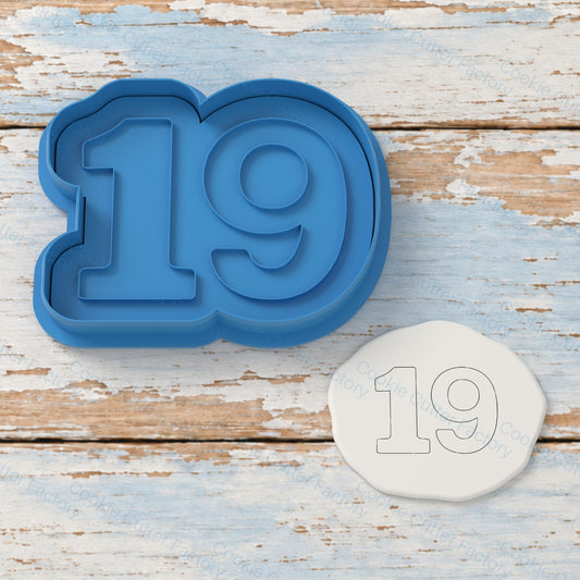 Number 19 Cookie Cutter and Embosser Stamp – Nineteenth Birthday Party Baking | CCF_APPROVED_MEDIA_V1:1:6e11e93e021c54bde46dbb75eaeb3aa9c853f6b7f75125a39c362c560fd886d5