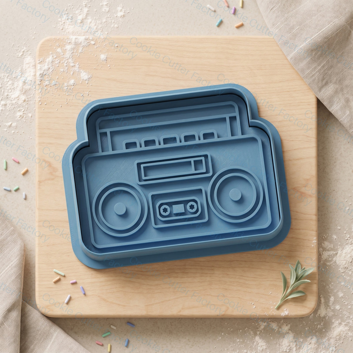 Retro Boombox Cookie Cutter and Embosser Stamp - 80s Party Cookies | CCF_APPROVED_MEDIA_V1:1:8570446dbbb84c07e12224622dc90dc9dbc7e01d9f5852293899a4d7e8a05234