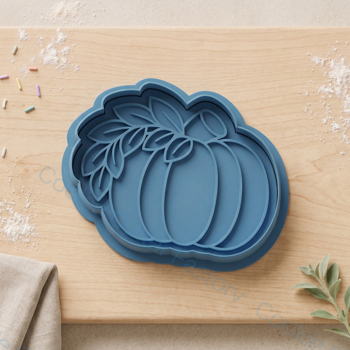 Pumpkin with Leaves Cookie Cutter and Embosser Stamp - Halloween Baking | CCF_APPROVED_MEDIA_V1:1:22e92c0cae6a6dd85c0883f2de9aa4c0f04c7e5052fe6314e0669bc38cf3d5a5