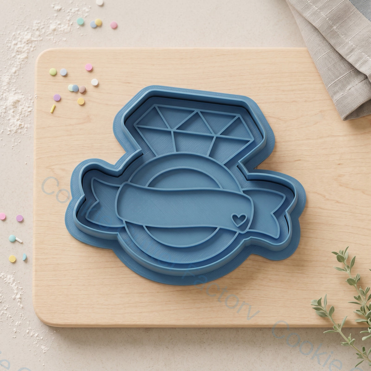 Diamond Ring Cookie Cutter and Embosser Stamp - Engagement Party | CCF_APPROVED_MEDIA_V1:1:105be00a1115921995475519b931f926ce16360b2643cb4f81a2ae293d6a4ff0