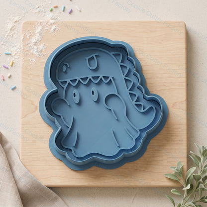 Ghost in Dinosaur Costume Cookie Cutter and Embosser Stamp - Halloween | CCF_APPROVED_MEDIA_V1:1:832ecab00466edc08cbea67794c9a570e68eecb1c1a48e1aeaf7f600b95e53e8