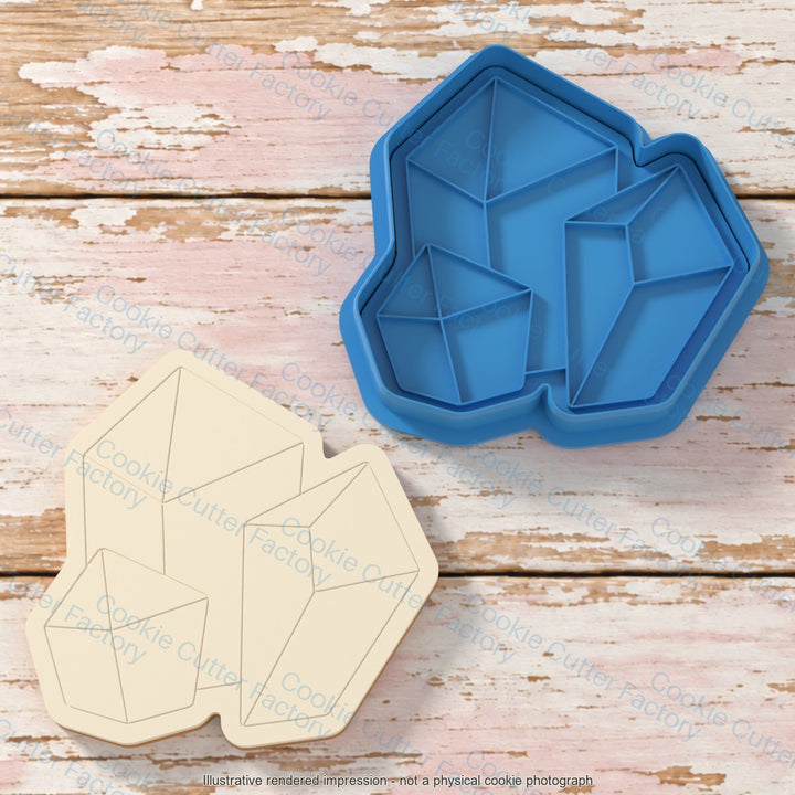 Crystal Cluster Cookie Cutter & Stamp