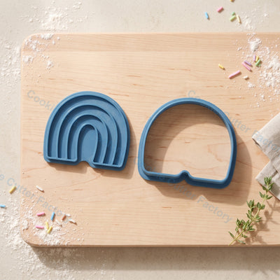 Rainbow Cookie Cutter and Embosser Stamp - Party Cookies