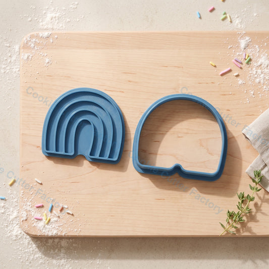 Rainbow Cookie Cutter and Embosser Stamp - Party Cookies