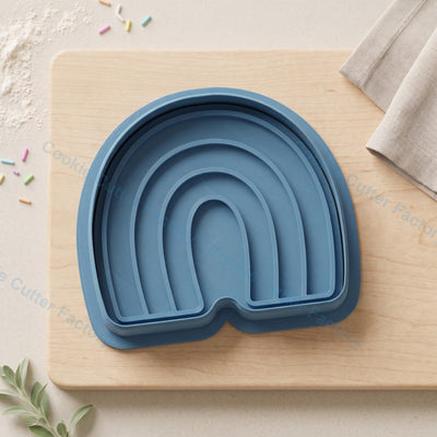 Rainbow Cookie Cutter and Embosser Stamp - Party Cookies