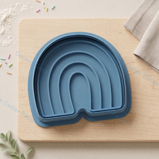 Rainbow Cookie Cutter and Embosser Stamp - Party Cookies