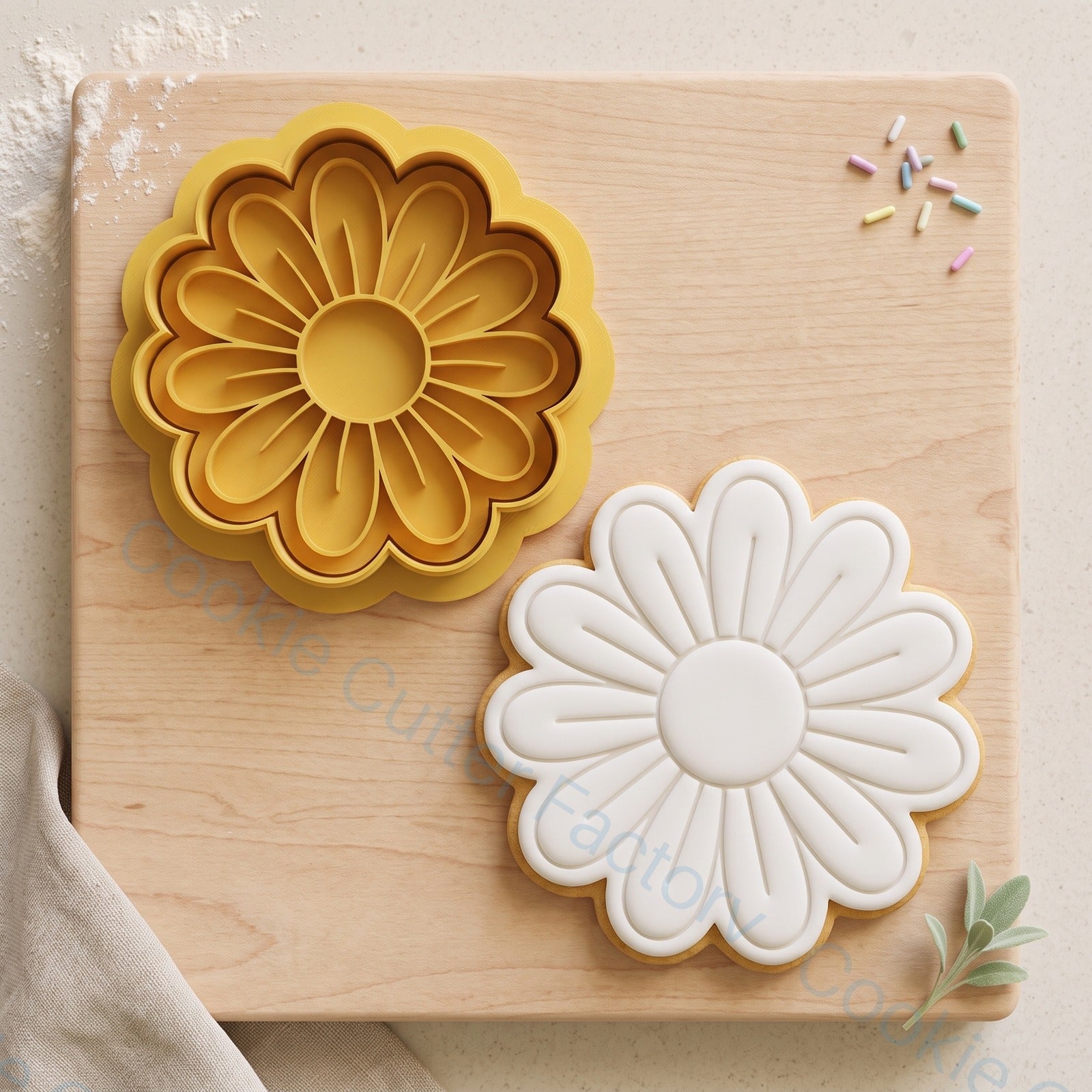 Daisy Flower Cookie Cutter and Embosser Stamp - Spring Floral Cookies | CCF_APPROVED_MEDIA_V1:1:24f5ab0cb7383f0254716fed83e49827ab3b217eb0d25cf8c2a891c8eafdd465