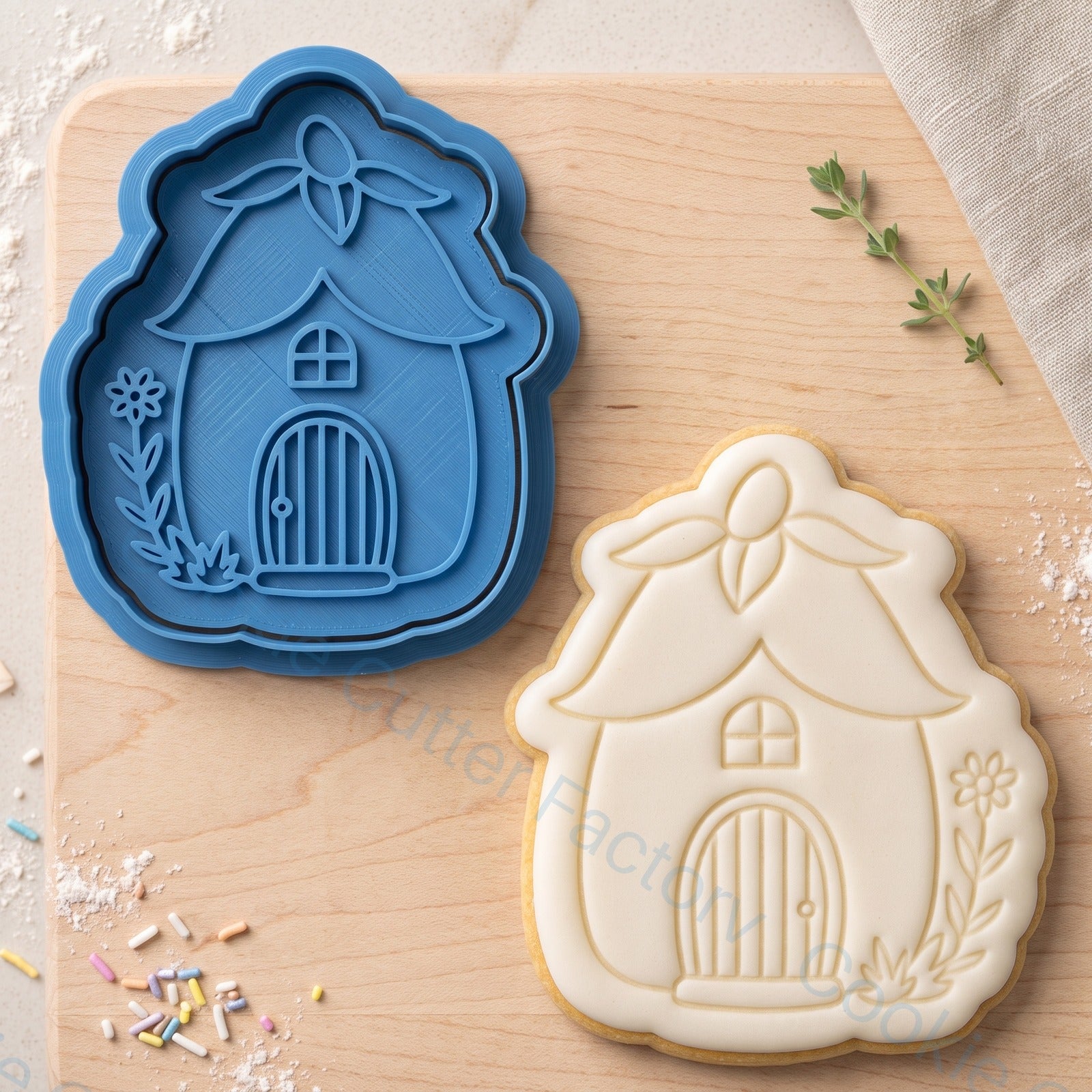 Fairy House Cookie Cutter and Embosser Stamp - Whimsical Cottage | CCF_APPROVED_MEDIA_V1:1:2ed91a34642174ecc8dc620c4d098c619a3cead44170c0a8626e9b18e4ce52ce