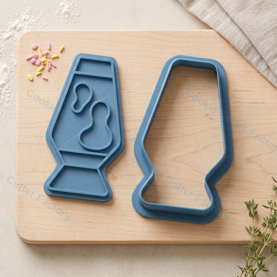 Retro Lava Lamp Cookie Cutter and Embosser Stamp - Nostalgic Party Cookies