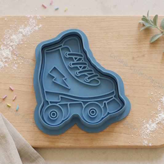Retro Roller Skate Cookie Cutter and Embosser Stamp