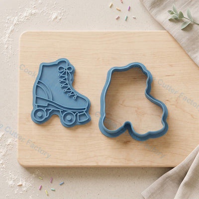 Retro Roller Skate Cookie Cutter and Stamp - Roller Skating Party Cookies
