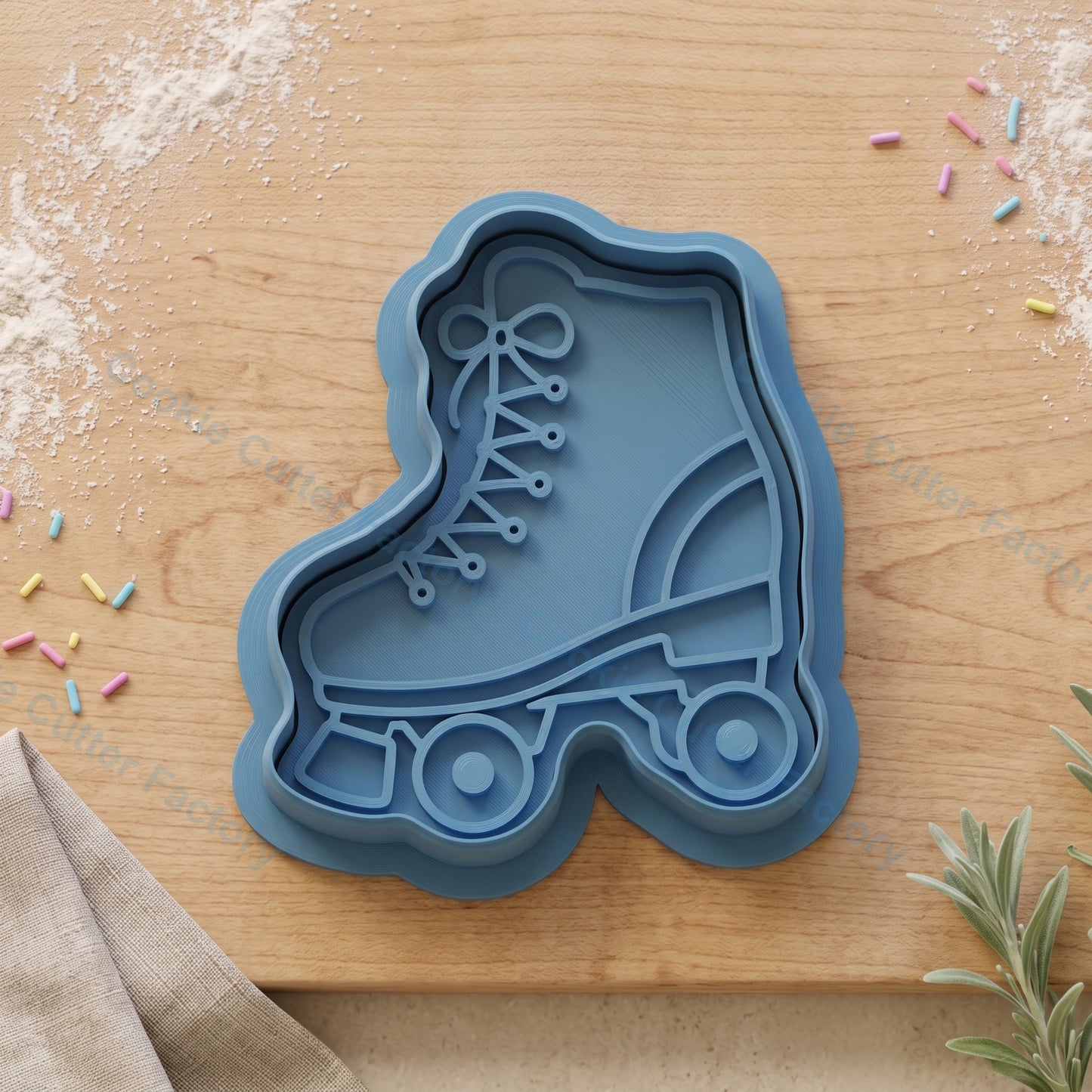 Retro Roller Skate Cookie Cutter and Stamp - Roller Skating Party Cookies