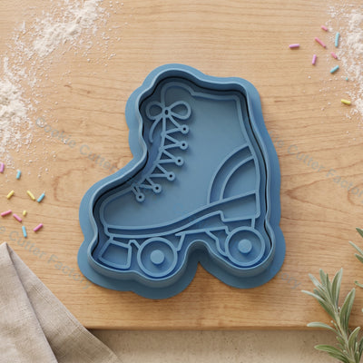 Retro Roller Skate Cookie Cutter and Stamp - Roller Skating Party Cookies