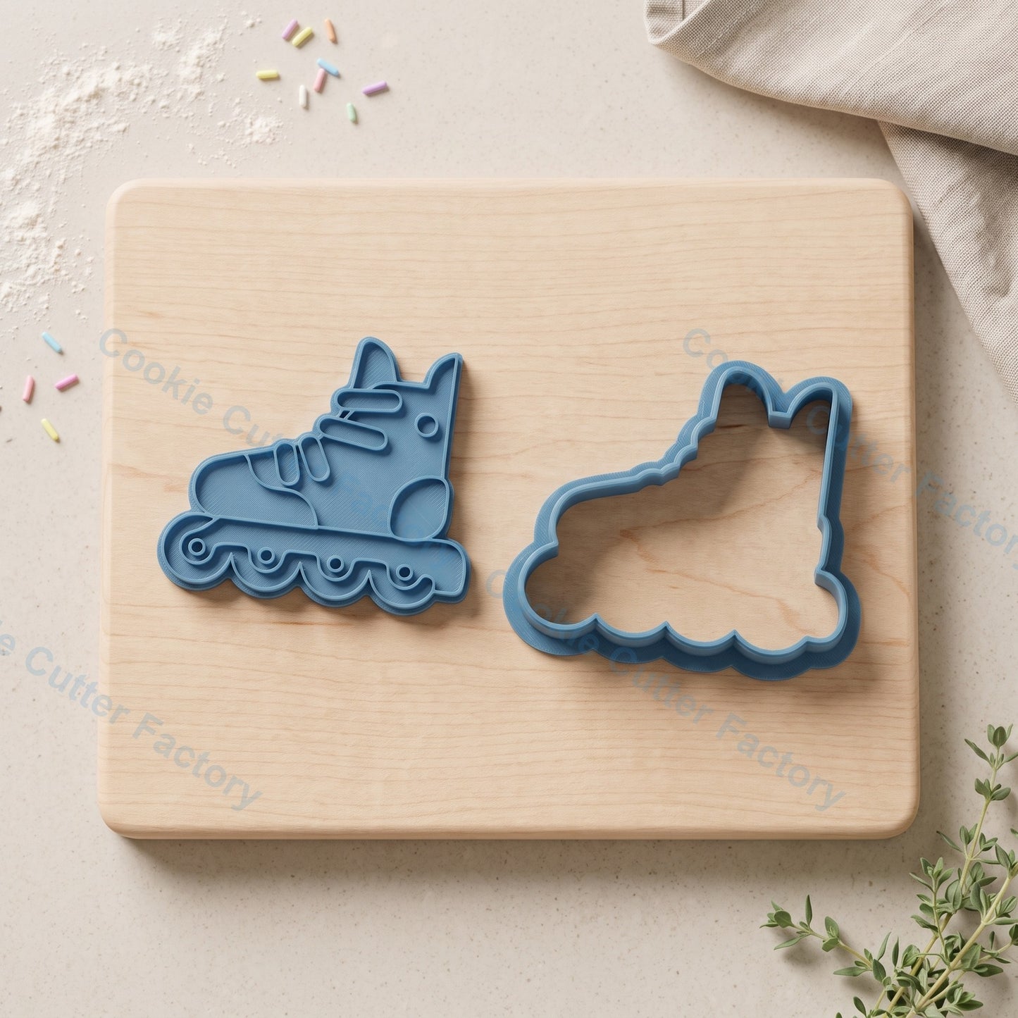 Roller Skate Cookie Cutter and Embosser Stamp - Retro Roller Derby Cookies