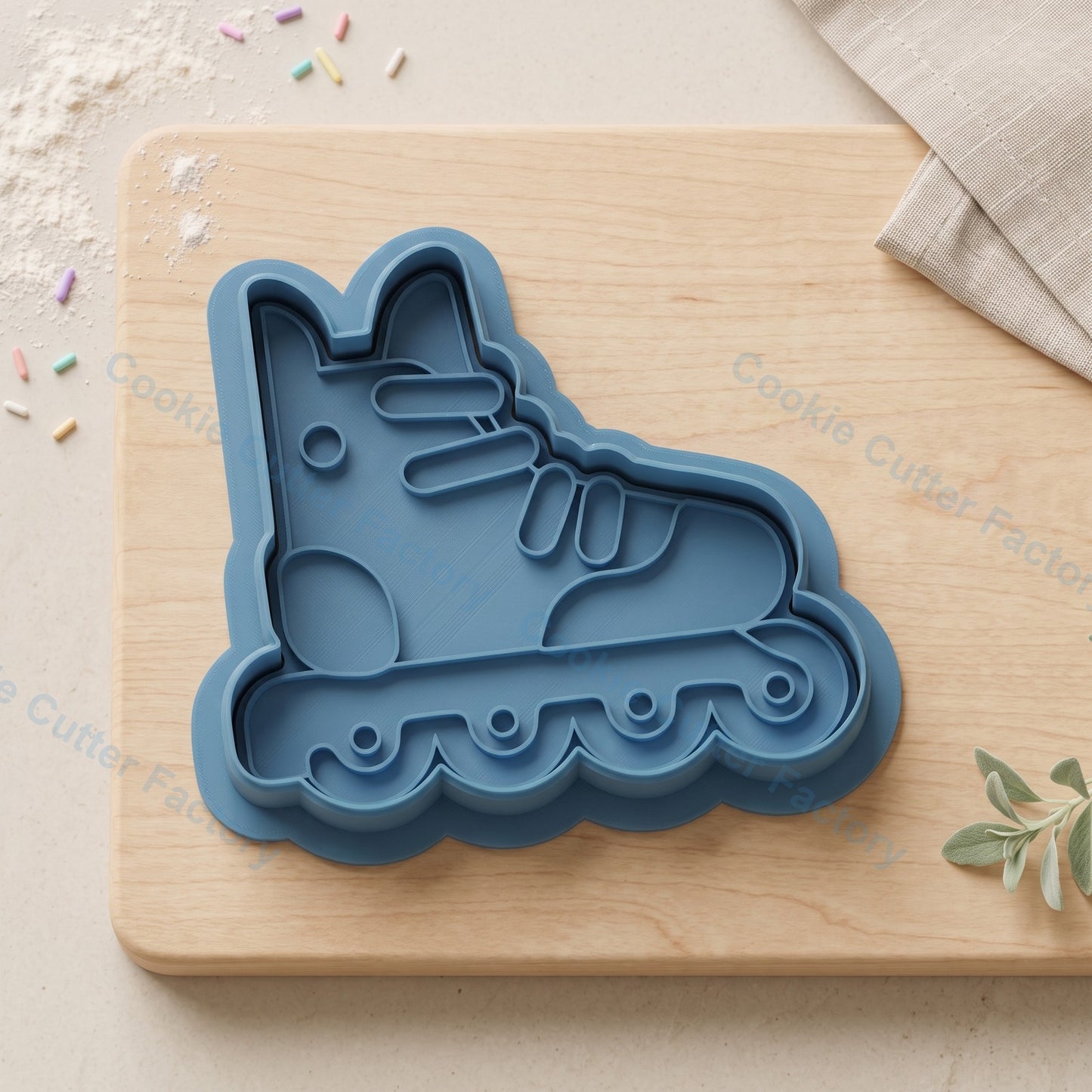 Roller Skate Cookie Cutter and Embosser Stamp - Retro Roller Derby Cookies