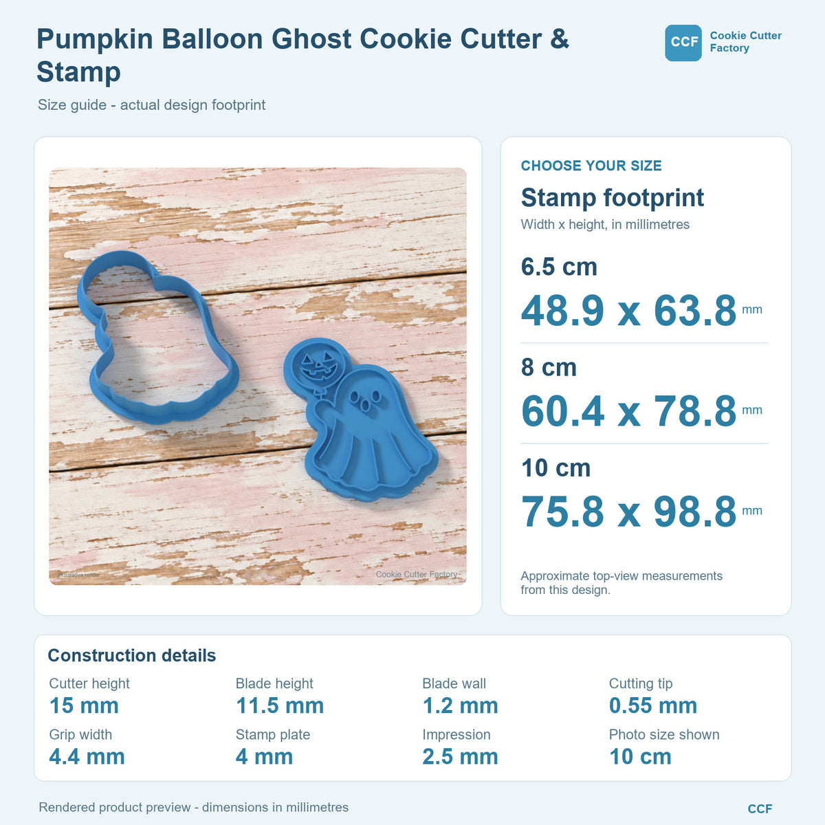 Pumpkin Balloon Ghost Cookie Cutter & Stamp | CCF_APPROVED_MEDIA_V1:3:a755e21c30719bfe273ca9cb16f1aefd015157260a48f09e1eaffb8e04ef5c12