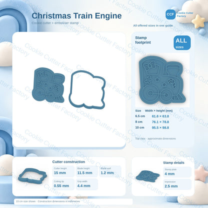 Christmas Train & Carriages Cookie Cutter and Embosser Set - All Designs and Sizes STL ZIP Download | CCF_APPROVED_MEDIA_V1:3:4f7ee112f605dfc9f00ea11e21f1a19557552b37f500e249293fc645a3c9cca7