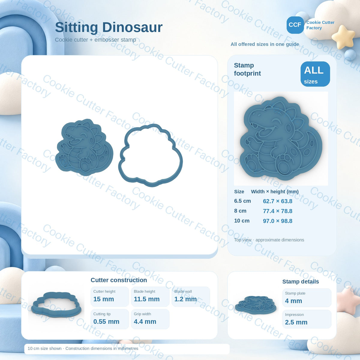 Dinosaur Cookie Cutter & Embosser Stamp Set - Seven Designs | CCF_APPROVED_MEDIA_V1:8:9d11e586d72d2e05626c0e8ac67e20d17d97b5350995f4e56ee7dfd275ea5198