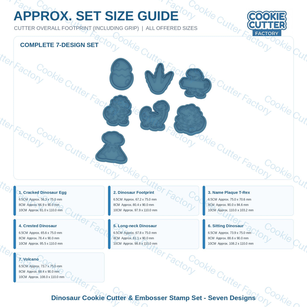 Dinosaur Cookie Cutter & Embosser Stamp Set - Seven Designs | CCF_APPROVED_MEDIA_V1:10:30a7acdc98133fd0cef83aea8b4c0b6b445a23b3999df31d3f2c56317098a51b