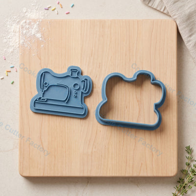 Sewing Machine Cookie Cutter and Embosser Stamp - Sewing Theme Cookies