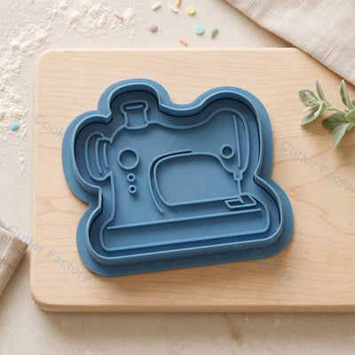 Sewing Machine Cookie Cutter and Embosser Stamp - Sewing Theme Cookies