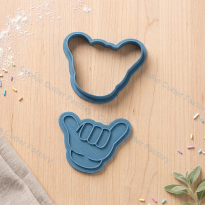 Shaka Hand Sign Cookie Cutter and Embosser Stamp - Surf Beach Party Cookies