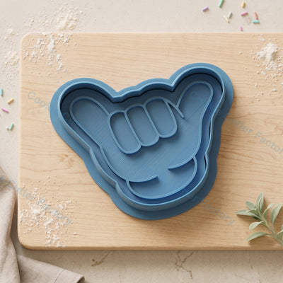 Shaka Hand Sign Cookie Cutter and Embosser Stamp - Surf Beach Party Cookies