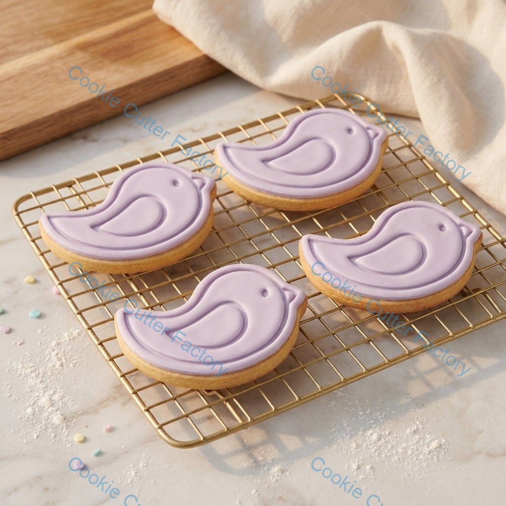 Simple Bird Cookie Cutter and Embosser Stamp - Nature Baking Tool