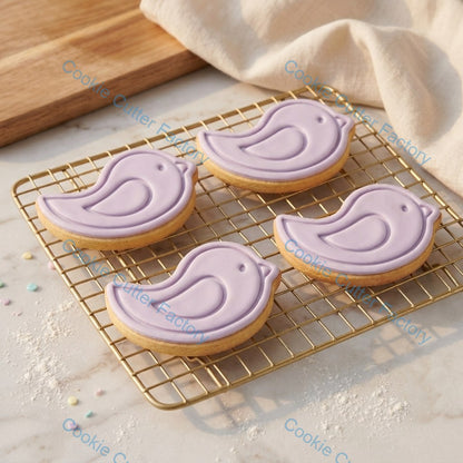 Simple Bird Cookie Cutter and Embosser Stamp - Nature Baking Tool