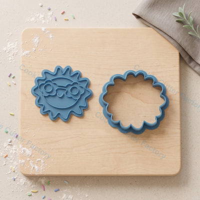 Smiling Sun with Sunglasses Cookie Cutter and Embosser Stamp
