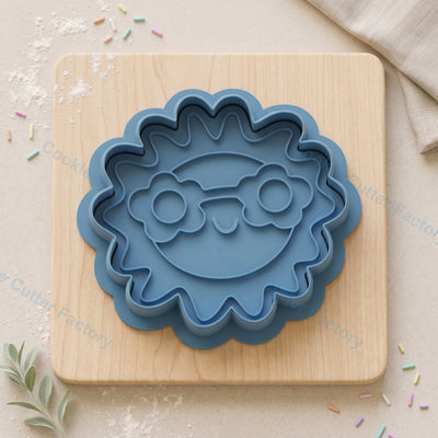 Smiling Sun with Sunglasses Cookie Cutter and Embosser Stamp