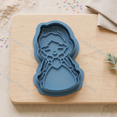 Snow White Princess Cookie Cutter and Embosser Stamp - Fairy Tale Party Cookies