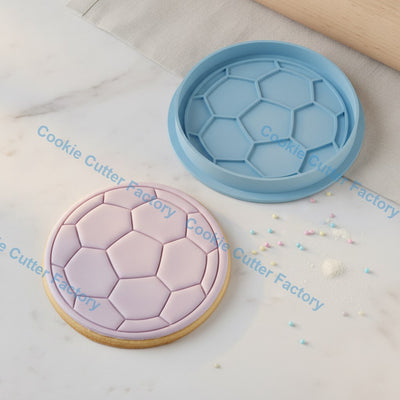 Soccer Ball Cookie Cutter and Embosser Stamp - Football Party Cookies