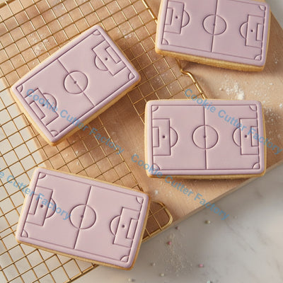 Soccer Field Cookie Cutter and Embosser Stamp - Football Party Cookies