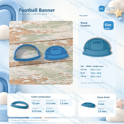 Football Ball With Banner Cookie Cutter and Embosser Stamp | CCF_APPROVED_MEDIA_V1:3:a715919ef61c565d6a8890238280cd2618180edf7637dabe9ae1a534cc86e57d