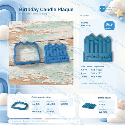 Six Lit Candles Plaque Cookie Cutter and Embosser Stamp | CCF_APPROVED_MEDIA_V1:3:cc2a6059eb285e691b586f268aafd9d71575d93c597211abcc46c85ee82e958f