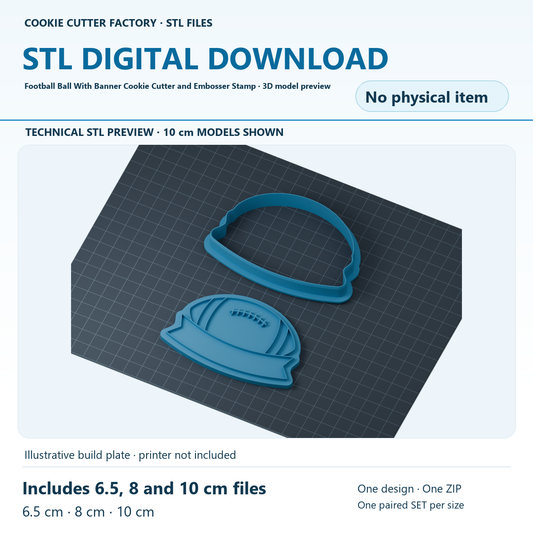 Football Ball With Banner Cookie Cutter and Embosser Stamp - All Sizes STL Download | CCF_APPROVED_MEDIA_V1:2:640c161464a036382a02e6fec4840859ede6ee5dbfce1f22352502865a9fd691