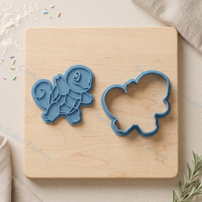 Squirtle Pokemon Turtle Cookie Cutter and Embosser Stamp - Cartoon Party Cookies