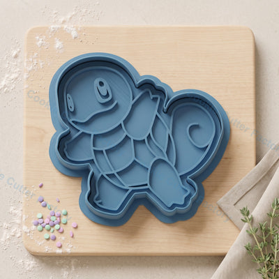 Squirtle Pokemon Turtle Cookie Cutter and Embosser Stamp - Cartoon Party Cookies