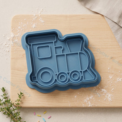 Steam Train Cookie Cutter and Embosser Stamp - Transportation Cookies