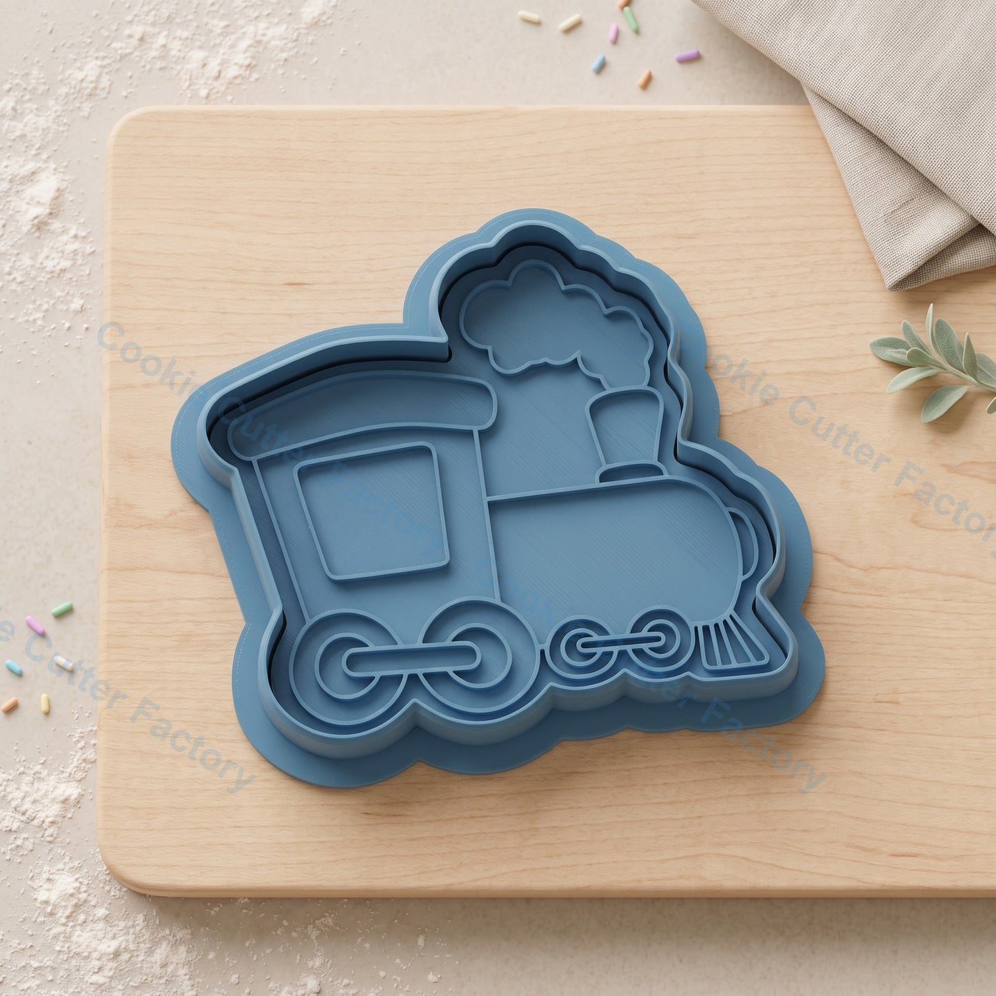 Steam Train Cookie Cutter and Embosser Stamp